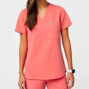 FIGS Hot Coral Catarina Top XS